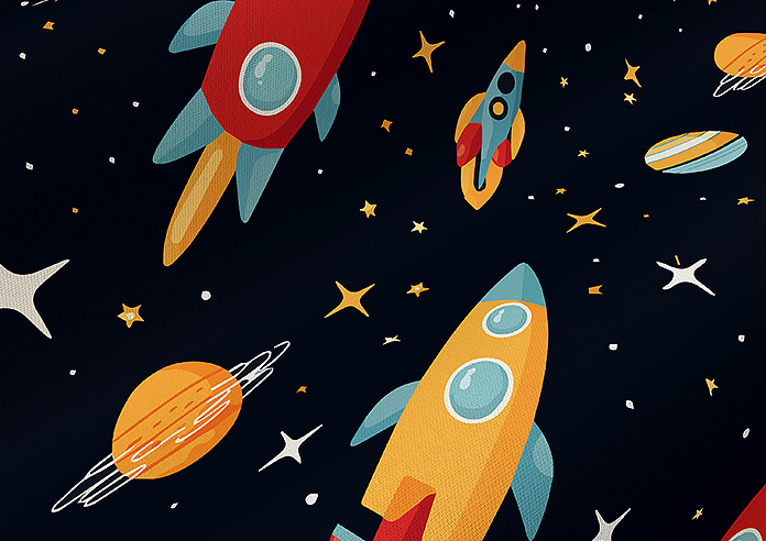 Rocket Adventure, Odyssey - Twist&Fit Roman Blind - Image 4